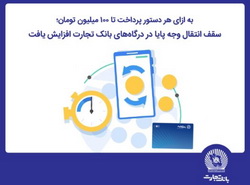 سقف انتقال وجه پایا در درگاه‌های اینترنت‌بانک تجارت افزایش یافت