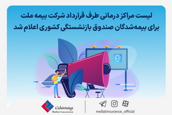 لیست مراکز درمانی طرف قرارداد بیمه ملت برای بیمه‌شدگان صندوق بازنشستگی کشوری