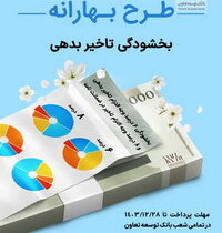 «طرح بهارانه» بانک توسعه تعاون برای بخشودگی جریمه اقساط