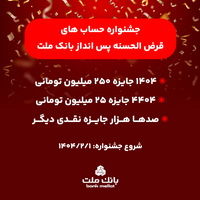 آغاز جشنواره حساب های قرض الحسنه پس انداز بانك ملت