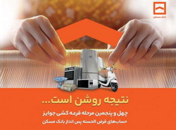 اعلام جوایز چهل و پنجمین مرحله قرعه کشی حساب‌های قرض الحسنه پس انداز بانک مسکن