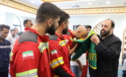 حضور کاروان خادمین حرم مطهر حضرت امام رضا (ع) در شرکت صبا فولاد خلیج فارس  