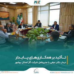 دیدار دکتر نجفی با مدیرعامل شرکت گاز استان بوشهر؛ تأکید بر همکاری‌های پایدار