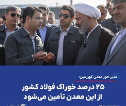 تامین ۲۵ درصد خوراک فولاد کشور از معدن گهرزمین