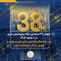 جهش ۳۸ درصدی درآمد پتروشیمی نوری در ۸ ماهه ۱۴۰۴