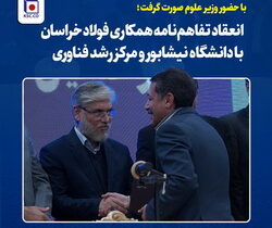 انعقاد تفاهم‌نامه همکاری فولاد خراسان با دانشگاه نیشابور و مرکز رشد فناوری